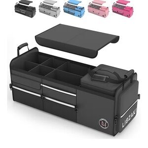 Car Trunk Storage 4 in 1 Organizer, Multi compartment with Cooler Bag, Black,New